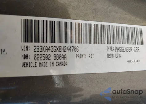 2008 Dodge Charger from USA, damaged, VIN 2B3KA43GX8H244706